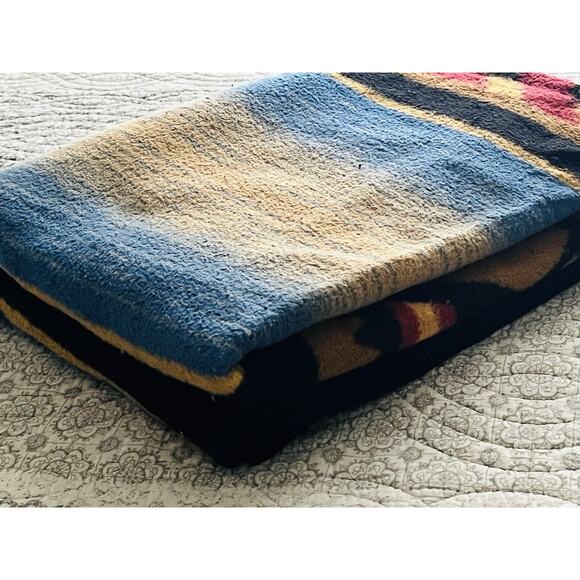 Vtg BIEDERLACK Blanket Throw Western Native Aztec Southwestern Thunderbird Eagle - Picture 13 of 14